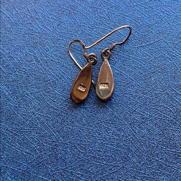 Sterling Silver Blue Drop Earrings - Picture 2 of 2